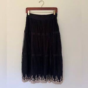 La Perla Black Lace Midi Skirt